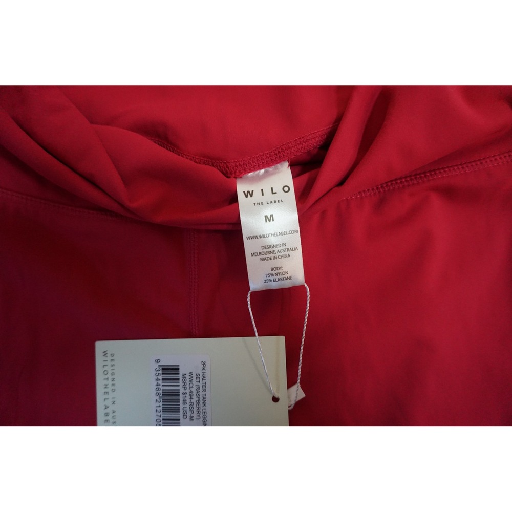 Wilo The Label 2PK Halter Tank Legging Set Raspberry Pink WWCL494-RSP-M Womens M - Picture 11 of 12